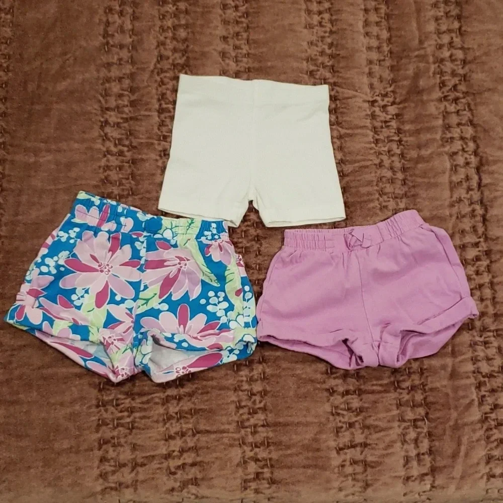 Gymboree Swim set - swimsuits, shorts, cover up Toddler Girl 12-18M bows flowers